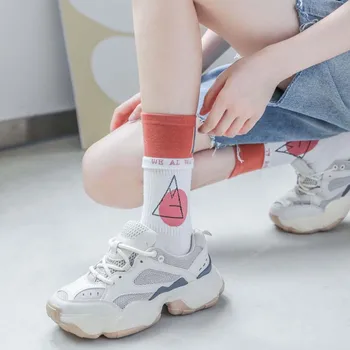 Drăguț Casual Streetwear Harajuku Ciorapi De Culoare De Contrast Bumbac Fete Amuzante Ciorapi Femeie Creative Calcetines Mujer Produs Nou