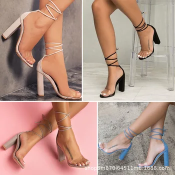 Pantofi Femei Pantofi de Vara T-etapă de Moda de Dans cu Toc Sandale Stiletto Sexy Petrecere Pantofi de Nunta Alb-Negru