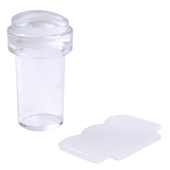 2 Buc 2,4 cm Moale Silicon Jelly Clar Umple Capul Stamper Racleta din Plastic Unghiilor Stamping Tool Bezea Transparent Timbru Kit