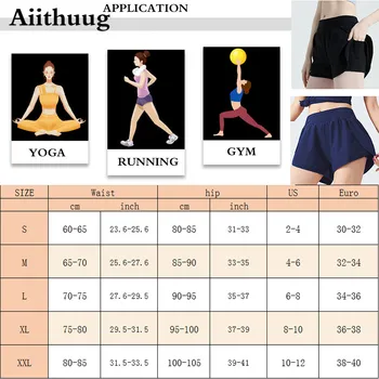 Aiithuug Femeilor Rapid-Uscat Antrenament Sportiv Activ pantaloni Scurți cu Buzunare pentru Femei Antrenament Atletic pantaloni Scurți