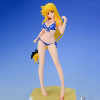 Liric Nanoha Atacanti Soarta Testarossa Harlaown Ver.2 costume de Baie din PVC Figura de Acțiune de Colectare Model de Jucărie Figura Anime Fată Magică