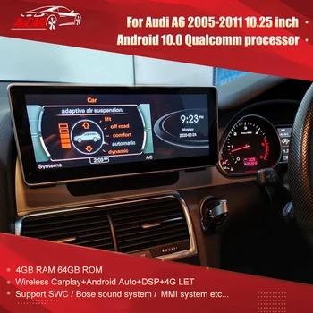 Pentru Audi A6 2005-2011 android radio auto Pentru toate modelele Audi a6 c6/4f MMI 2G MMI 3G 10.25 inch touch screen de navigare gps wifi Multimedia