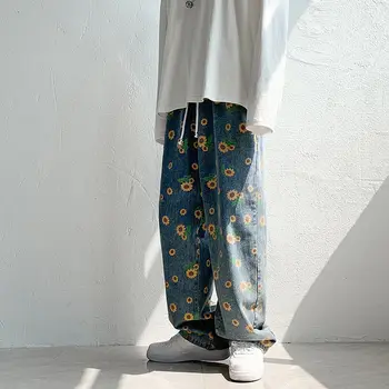 De sex masculin hip hop grafice imprimate de sex feminin blugi 2020 Toamna de moda casual pantaloni oversize coreean streetwear de sex masculin pantaloni