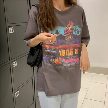 T-shirt ' 90 Streetwear O-gat Maneci Scurte Sus Y2K Tinutele Tee haine Vintage Club de noapte imprimare Harajuku Streetwear tricou punk