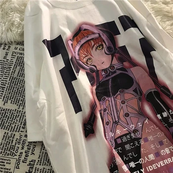 Vara t-shirt Streetwear haine Femei haine punk tricou top anime Japonez mecanic Girly print T-shirt casual Harajuku
