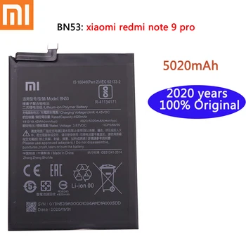 2020 ani Originale de înaltă calitate 5020mAh BN53 Acumulator de schimb Pentru Xiaomi Redmi nota 9 Pro Bateria Baterii de Telefon Mobil