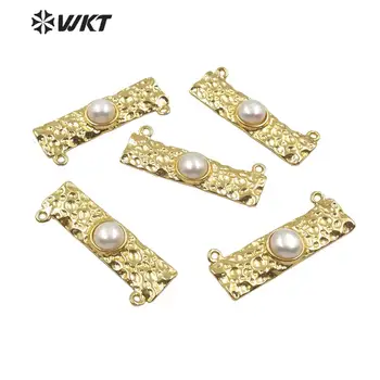 WT-JP189 design Exclusiv dreptunghi lung bar perla pandantiv , aur galvanizare bucle duble, un bar lung pearl bijuterii chic pandantiv