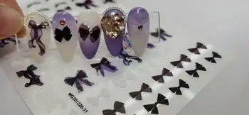 3D Autocolante Unghiilor Întuneric Arcul Flori Fluture de Design DIY Sfaturi de Decorare Arta de Unghii de Ambalare autoadezive Transfer Decal Slider