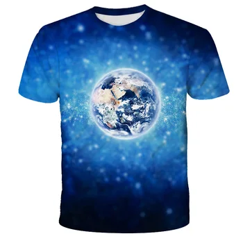 Noul Sistem Solar, Galaxie Chitara pentru Copii T-shirt Imprimat 3D Spațiu Creativ Pământ Tricou Casual de Vara Tricou Baieti Copii Fete de Top