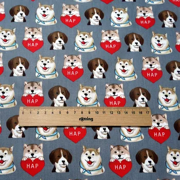 Câinele Seria Bumbac Diagonal Tesatura Tipărite lenjerie de Pat pentru Copii Cârpă Pentru DIY Sac Pijama Țesut