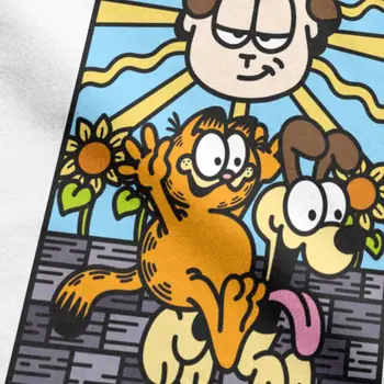 Men ' s T-Shirt Soarele Carte de Tarot Dar e Garfield Unic din Bumbac Tricouri Maneca Scurta Cat Tricou Echipajul Gât Haine Plus Dimensiunea
