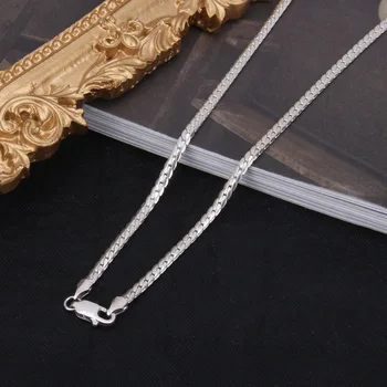 Bijuterii de moda Real Argint 925 Bici Șarpe Lanț Gros de 2,5 MM lungime 45 50 55 60 65 70 75 CM Colier Pentru Barbati Femei