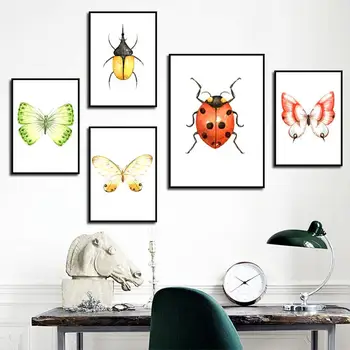 Desene Animate Fluture, Libelula Insecte Arta De Perete Tablou Poster De Inalta Calitate De Imprimare Imagine Pentru Living Modern Decor Acasă