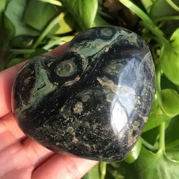 1buc Naturale Kambaba Jasper piatra de cristal in forma de inima cu pietre 220-240g