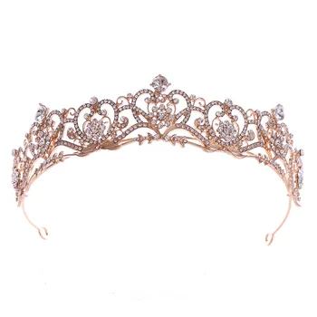 Mireasa Stras Coroana Jumătate de Coroană hairband Aur și Argint, Cristal Petrecerea de Ziua Frizură Accesorii Rochia de Mireasa