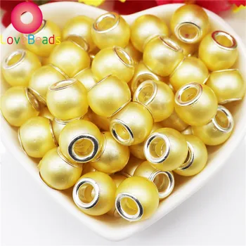 10 Buc de Culoare Perle Rotunde Largi Gaura Mare de Sticlă Europene Murano, Margele Spacer Farmecele se Potrivesc Brățară Pandora pentru a Face Bijuterii