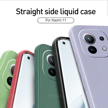 Pentru Xiaomi Mi 11 Lite 4G Sau 5G Caz Partea Dreaptă Lichid de Silicon Moale Capacul Telefonului Xaomi Xiami Xiaomi11 11Lite 6.55