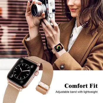 Magnetic de Bandă Ceas +Caz Pentru Apple Watch Serie SE 6 5 4 40mm 44mm 38mm 42mm Curea din Otel Inoxidabil brățară Brățară pentru iwatch