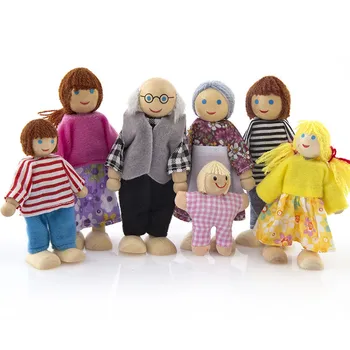 Vânzare Fierbinte!7PC zabawka Copii Minunate Păpuși Jucarii Happy Family Playset Figuri din Lemn Model Set Kawaii Cadouri de Dropshipping!En-gros!