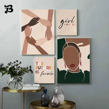 Puterea femeilor Panza Pictura pe Perete Postere de Arta, Printuri Viitorul Este Feminin Poze de Perete pentru Camera de zi Dormitor Decor Acasă