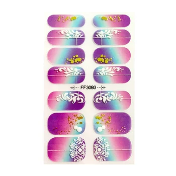 Lamemoria 14tips/foaie de Unghii Decoratiuni WaterFlower Gradient Glisante Hârtie Nail Art Decor Gel de unghii Autocolant Manichiura