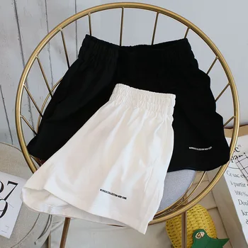 Coreeană Simplă Scrisoare De Imprimare Casual Pantaloni Scurți De Vară De Moda Noua Libertate Pentru Femei Vintage Elastic Talie Șic Harajuku Feminin Pantaloni Scurți