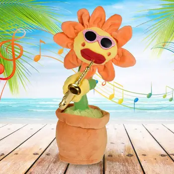 Floarea-Soarelui Jucărie De Pluș Electric Cântând 80 De Melodii De Dans Și Răsucirea De Floarea-Soarelui De Înregistrare A Învăța Să Vorbească Răsucire Jucărie De Pluș