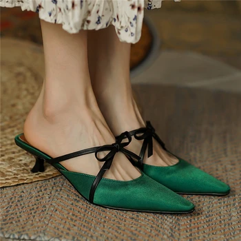 VERCONAS Vara Sexy Fashion Papuci Femei Sandale Subliniat Toe Tocuri Subtiri Catâri Noi Fluture Nod Petrecere Casual Pantofi pentru Femeie