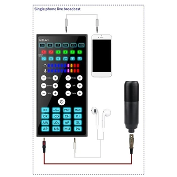 NCA1 Live placa de Sunet Mixer Audio Bluetooth Microfon Condensator KTV Karaoke Telefon Mobil Calculator