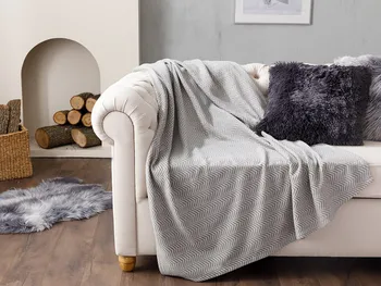 Fleece Tv patura poliester 120x170cm textile acasă canapea moale caz maro-gri-roz