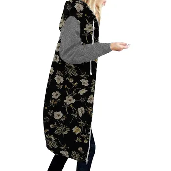 Jacheta Femei Cald Iarna Hanorac cu Print Floral Fermoar Amestec de Bumbac Cardigan Haină Lungă perioadă de Îmbrăcăminte exterioară Chaquetas De Mujer 2020 #T1G