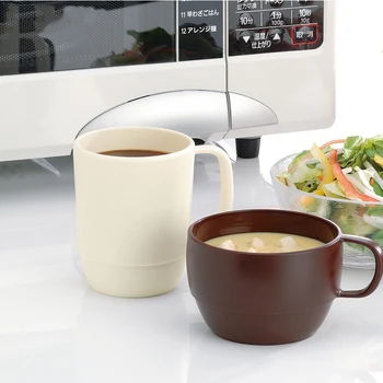 Cani de cafea de Plastic, pahare de Cafea Maner pentru cuptorul cu Microunde 330ml cană de rezistenta la temperaturi Ridicate 2 Opțional forma