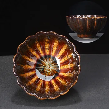Ceramica cesti de Ceai de Flori Formă Tenmu Glazura Degustare de Ceai Ceașcă de Dimensiuni Mari de Ceai Chinezesc Castron