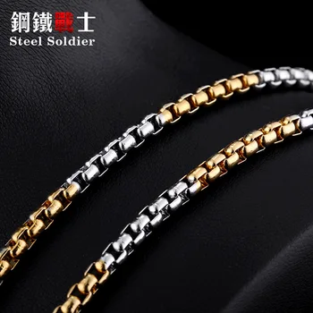Oțel soldat pearl colier lanț 2,5 MM/3.5 MM/4.5 MM/5.5 MM W 316L din Oțel Inoxidabil se Potrivesc Dulce perla Pandantiv Lanț Pentru Bărbat Femeie