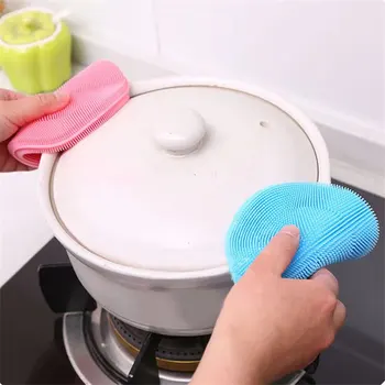 1 BUC Vas de Silicon Perie de Spalat Oala Tigaie Burete Scruber Bucătărie Perii de Curățare Legume Fructe Antibacterian Mucegai-Perie Gratuit