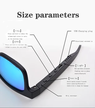 Noi Impermeabil Audio Eyeware Bluetooth Smart Ochelari de Apel Hands-Free Muzica ochelari de Soare pentru Toate telefoanele