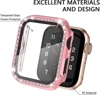 Sticla+Capac Pentru Apple Watch 6 caz 44mm 40mm iWatch 42mm 38mm bara de protectie Ecran diamant Protector Accesorii pentru seria 5 4 3 2 SE