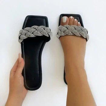 2021 Noi Femeile Papion Papuci De Moda De Sex Feminin Plat Doamnelor Pantofi Deget De La Picior Deschis Femeie Vară Pe Plajă Diapozitive Sandalias Plus Dimensiune
