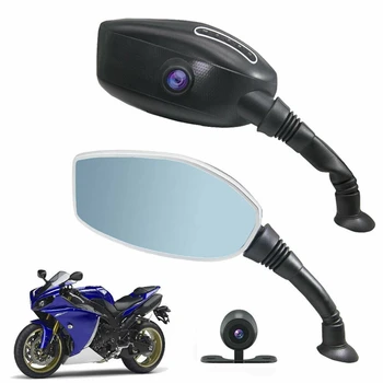 NewMotorcycle Oglinda Retrovizoare aparat de Fotografiat, 1080P DVR Bord Cam Dual Lens Recorder Video Digital rezistent la apa Motocicleta Recorder