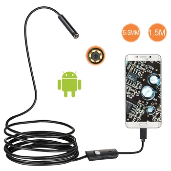 1M 5.5 mm Lentilă Endoscop HD 480P USB OTG Șarpe Endoscop Impermeabil Inspecție Țeavă Camera Endoscop Pentru Telefonul Android PC