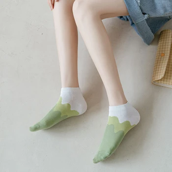 Tie dye șosete drăguț cu dungi calcetines femei meia kawaii harajuku chaussette femme stil coreean femeie din bumbac sokken glezna ciorap