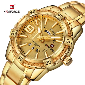 Top Brand de Lux NAVIFORCE Ceas de mana Barbati de Moda Sport din Oțel Inoxidabil Militare Impermeabil Cuarț Ceasuri de Aur Ceas Clasic