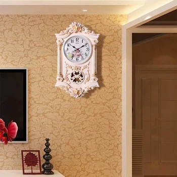 Vintage Europene Ceas de Perete cu Pendul Mare Silent Camera de zi Decorative de Lux Ceas de Perete, Administrat de Artă Murală Decor Acasă MM60WC