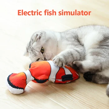 Pisica Jucarii Interactive Incarcator USB Pește Jucării Electrice Floppy Pește Jucărie Realist Pisici Mesteca Musca Jucării Animal de casă Supplies Câine Jucării