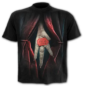 Vara Barbati Nou Stil Punk Groază Diavolul Degetul Craniu 3D Imprimate T-shirt pentru Bărbați Topuri Hip Hop Punisher cu Maneci Scurte T-shirt