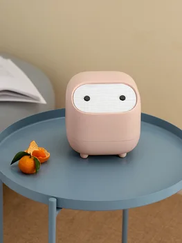 Desktop simplu coș de gunoi de desene animate drăguț fată dormitor de noptiera de depozitare cu capac mini presă de uz casnic de mici coșul pentru hârtie