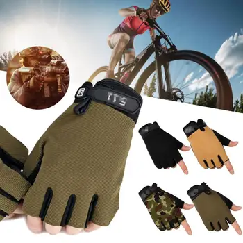 1 Pereche De Mănuși de Ciclism Ușor Respirabil Tactice Mănuși de Echitatie Non-alunecare usor de Purtat Jumătate Degetul Mănuși