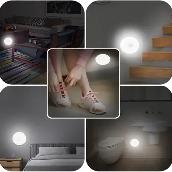 Lumina LED-uri Senzor de Mișcare Lampa de Noapte Alb Cald de Sub Dulap Dulap Dulap Dormitor, Bucatarie Scari Iluminat cu LED-uri Lumini Puck