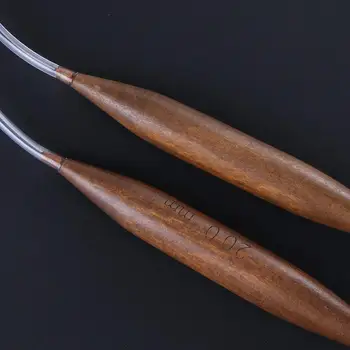 Acasă 20mm Carbogazoase Lemn Tricotate Croșetat Cârlig Inel Circular Ac Pulover Gros Covor Cusut Instrument