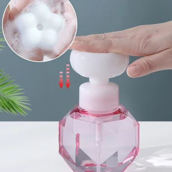 300ml de Flori Spumă de Sticlă de Plastic Transparent Sticla de Dozare Spuma Lichid Dozator Gel de Duș Săpun Spumă de Spumare Pompa